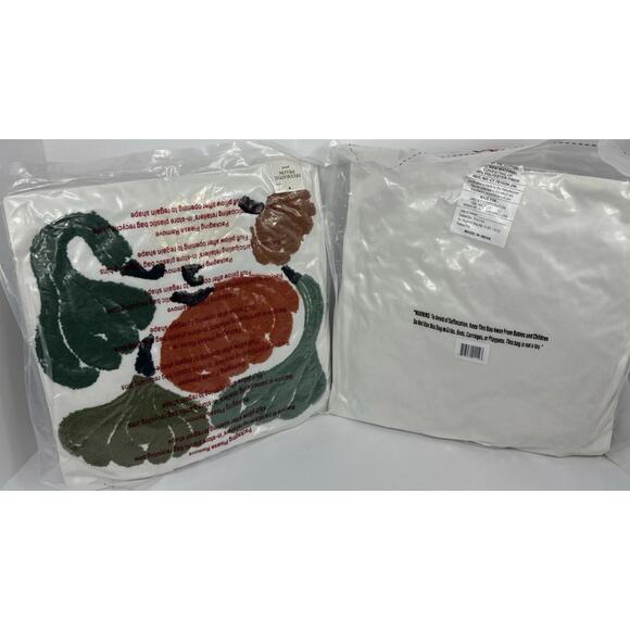 Embroidered Thanksgiving Throw Pillow Gourds 14" x 14" - SET of 2 - Picture 5 of 5